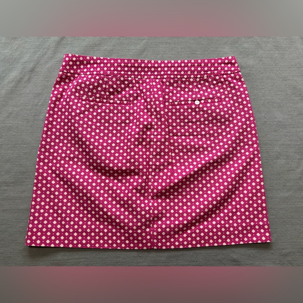 J. Crew Fuchsia Hot Pink and White Polka Dot Mini Skirt Canvas Size 2 - Picture 5 of 10